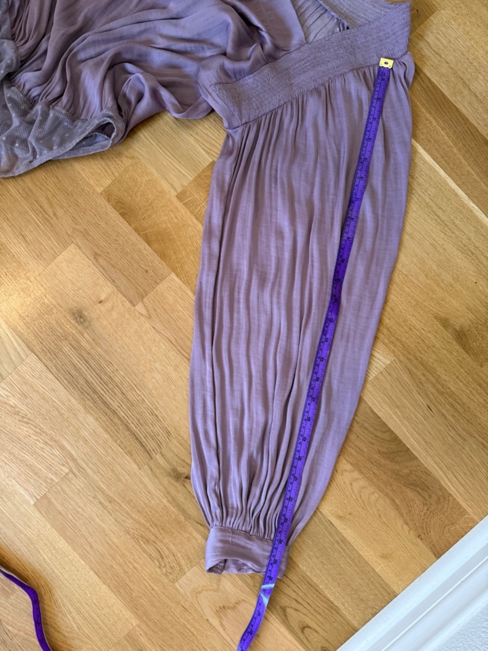 Intimately Free People Off-Shoulder Blouson Bodysuit Mauve Long Sleeve Smocked M - Picture 9 of 9